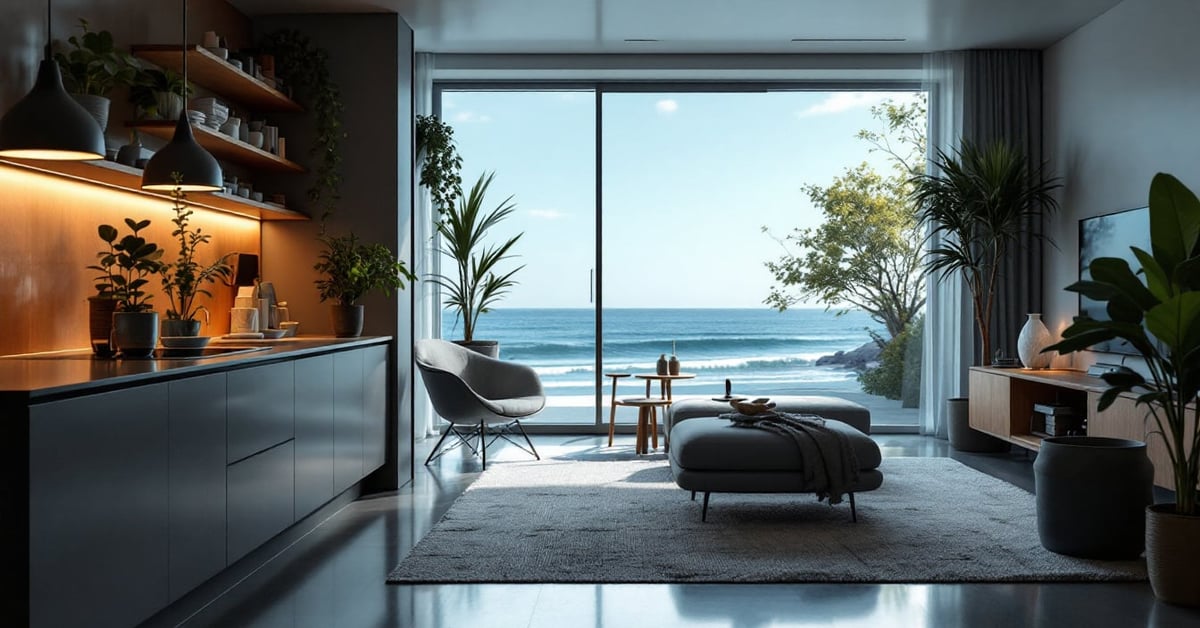 Pompe à chaleur Atlantic installée en extérieur d'une maison moderne