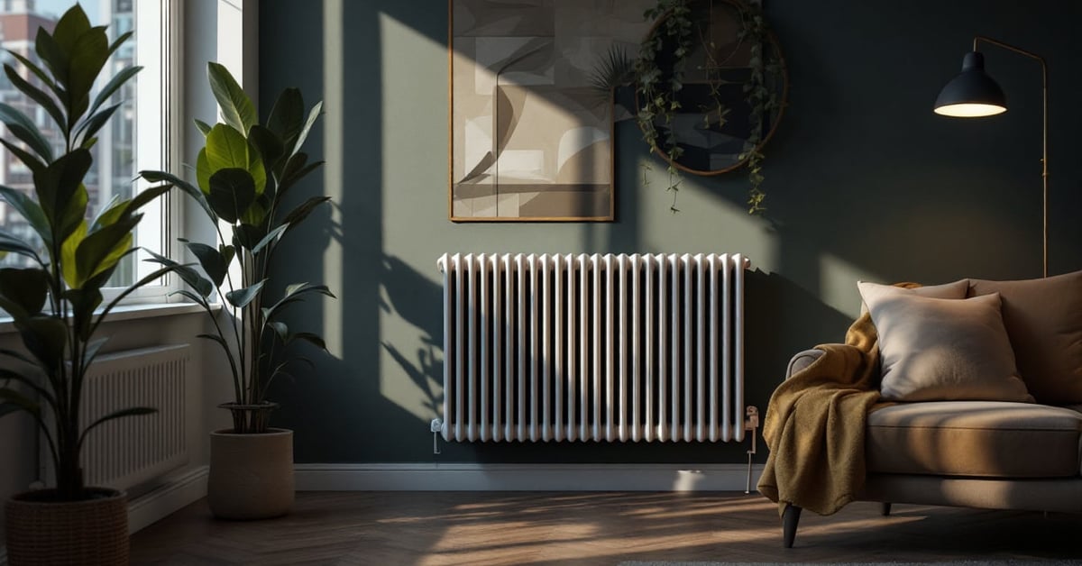 Radiateur d'appoint basse consommation moderne dans un intérieur contemporain